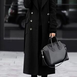 Elegant Women's Black Trench Coat